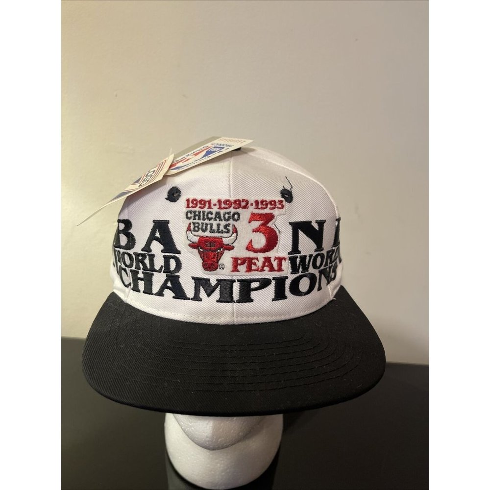 Vtg Logo 7 Chicago Bulls 3 Peat NBA Championship Snapback Hat Cap 1993 New NWT